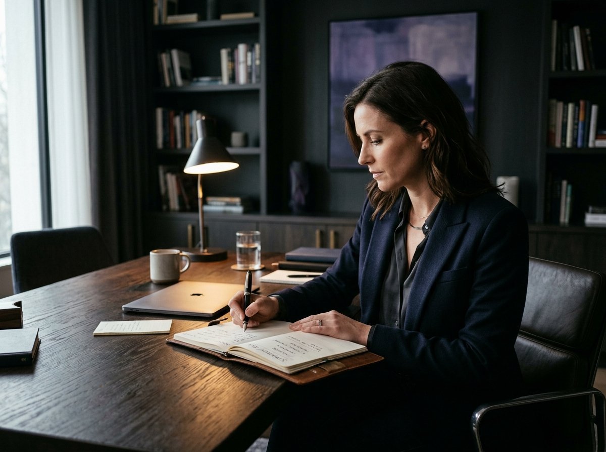 Founder reviewing expertise, stories and strategic viewpoints